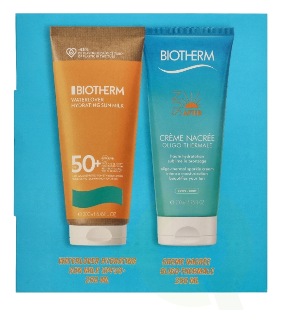 Biotherm Summer Sun Protection Giftset 400 ml Waterlover Hydrating Sunmilk  SPF50 200ml/Creme Nacree Oligo Thermale 200ml