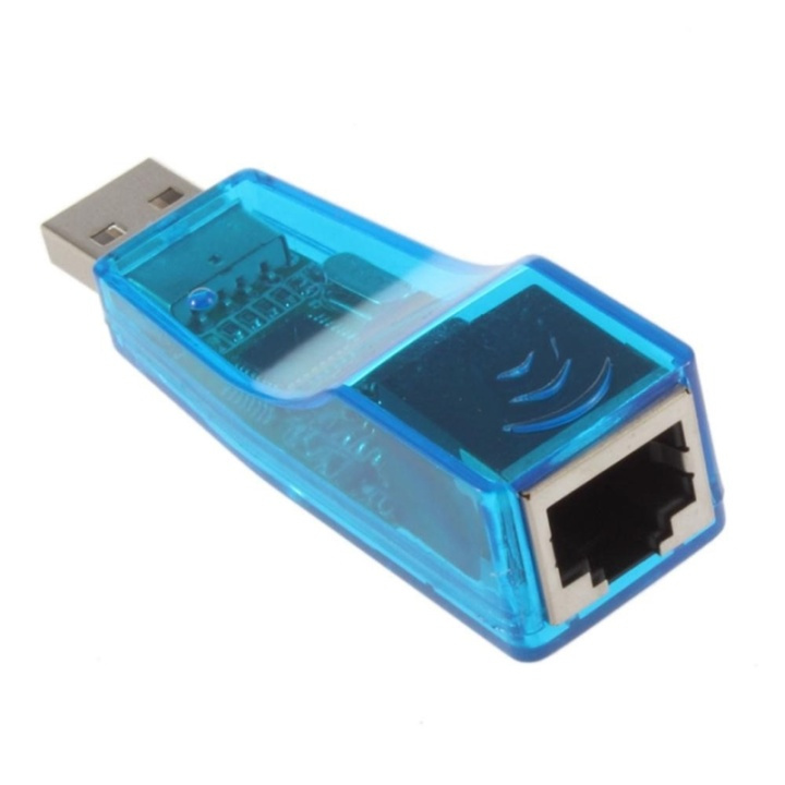 USB nätverksadapter, 10Mbps, transparent, blå in the group COMPUTERS & PERIPHERALS / Network / Network cards / USB at TP E-commerce Nordic AB (38-1020)