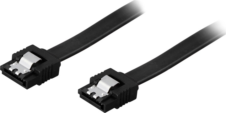 DELTACO SATA-kabel, SATA 6Gb/s, lås-clips, rak-rak, 1m, svart in the group COMPUTERS & PERIPHERALS / Computer cables / Internal / SATA at TP E-commerce Nordic AB (38-11045)