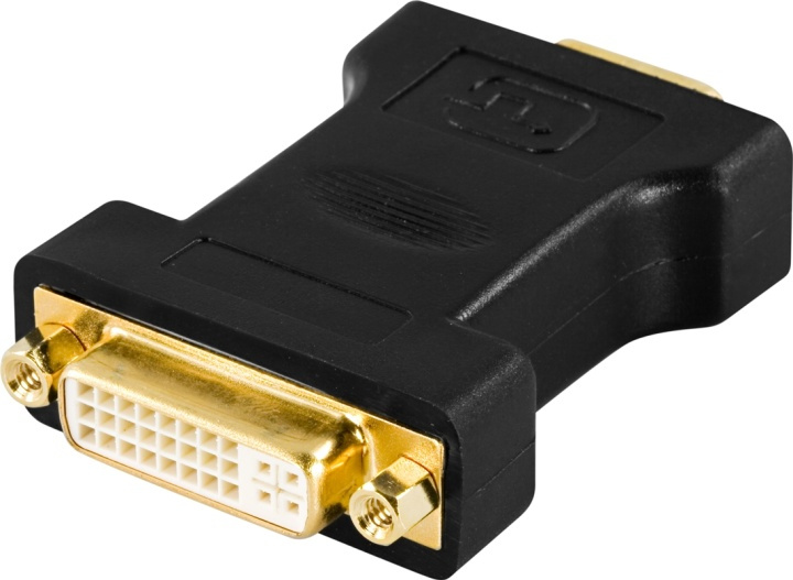 DELTACO DVI adapter analog DVI - analog VGA, ho - ha, svart in the group COMPUTERS & PERIPHERALS / Computer cables / DVI / Adapters at TP E-commerce Nordic AB (38-1136)