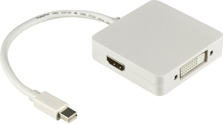 DELTACO Mini DisplayPort to DVI-I/HDMI/DisplayPort, Ultra HD @30Hz, in the group HOME ELECTRONICS / Cables & Adapters / HDMI / Adapters at TP E-commerce Nordic AB (38-11501)