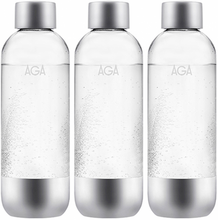 3-pack AGA AQVIA Steel 1L, PET bottle in the group HOME, HOUSEHOLD & GARDEN / Household appliances / Water & Juice / Carbonation machines / Accessories at TP E-commerce Nordic AB (38-11697PKT)