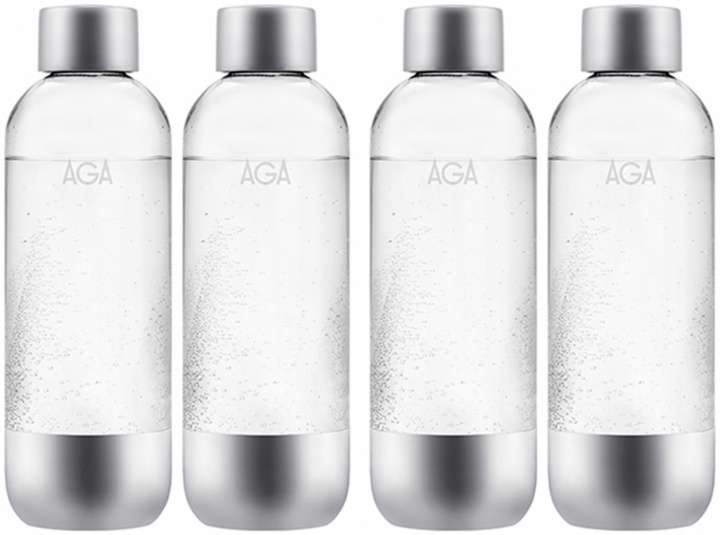 4-pack AGA AQVIA Stål 1L, PET-flaska in the group HOME, HOUSEHOLD & GARDEN / Household appliances / Water & Juice / Carbonation machines / Accessories at TP E-commerce Nordic AB (38-11697PKT2)