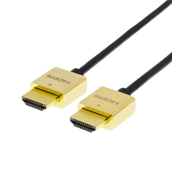 DELTACO PRIME tunn HDMI-kabe med guldpläterade zink-kontakter, 2m in the group HOME ELECTRONICS / Cables & Adapters / HDMI / Cables at TP E-commerce Nordic AB (38-11808)