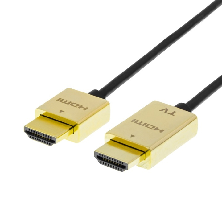 DELTACO PRIME tunn HDMI-kabe med guldpläterade zink-kontakter, 3m in the group HOME ELECTRONICS / Cables & Adapters / HDMI / Cables at TP E-commerce Nordic AB (38-11809)