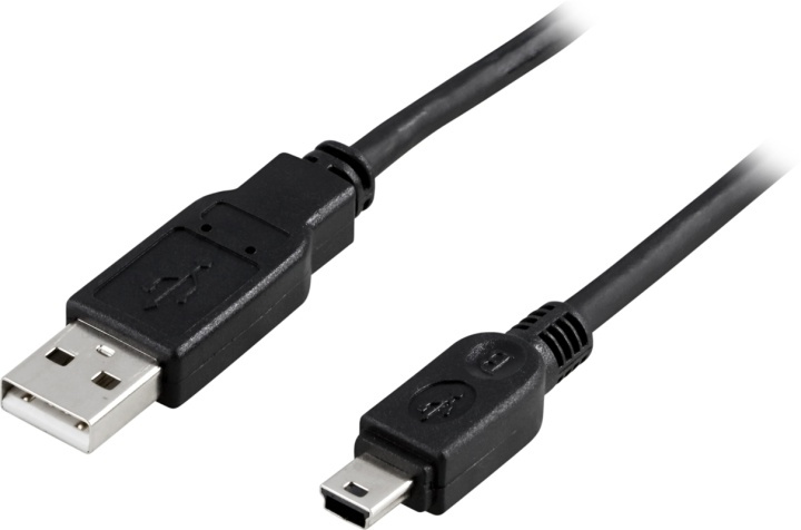 DELTACO USB 2.0 kabel Typ A Hane - Typ Mini B Hane 1m, svart in the group COMPUTERS & PERIPHERALS / Computer cables / USB / Mini-USB / Cabels at TP E-commerce Nordic AB (38-1186)