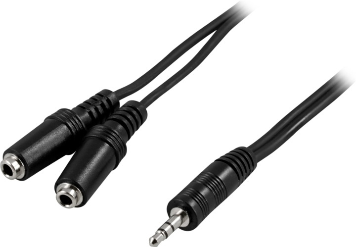 DELTACO ljudkabel, 1x3,5mm ha - 2x3,5mm ho, 2 m in the group HOME ELECTRONICS / Cables & Adapters / Audio analog / 3.5 mm at TP E-commerce Nordic AB (38-12516)