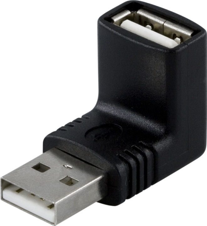 DELTACO Adapter, USB A ha - A ho, vinklad in the group COMPUTERS & PERIPHERALS / Computer cables / USB / USB-A / Adapters at TP E-commerce Nordic AB (38-13448)