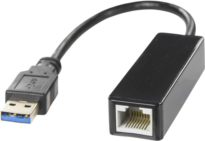DELTACO USB 3.0 nätverksadapter, gigabit, 1xRJ45, svart in the group COMPUTERS & PERIPHERALS / Network / Network cards / USB at TP E-commerce Nordic AB (38-14390)