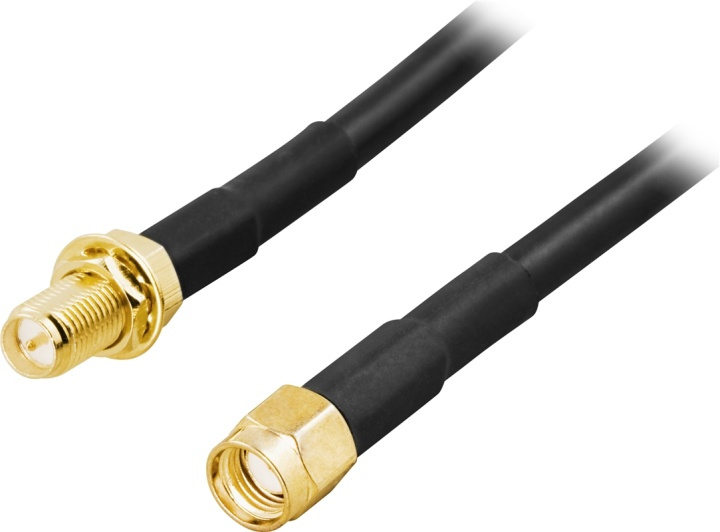 DELTACO antennkabel, RP-SMA hane - RP-SMA hona, 2m in the group COMPUTERS & PERIPHERALS / Computer cables / Network cables / RP-SMA at TP E-commerce Nordic AB (38-1574)