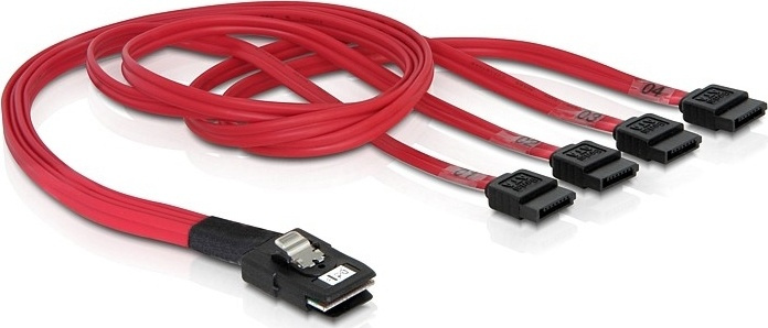 DeLOCK multilane SAS-kabel SFF8087 till 4xSATA 7-pin, 50 cm in the group COMPUTERS & PERIPHERALS / Computer cables / Internal / Power cables & Adapters at TP E-commerce Nordic AB (38-16172)