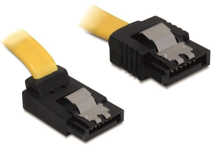 DeLOCK SATA-kabel, 6Gb/s, låsclip, vinklad(uppåt)-rak, 0,5m, gul in the group COMPUTERS & PERIPHERALS / Computer cables / Internal / SATA at TP E-commerce Nordic AB (38-16188)