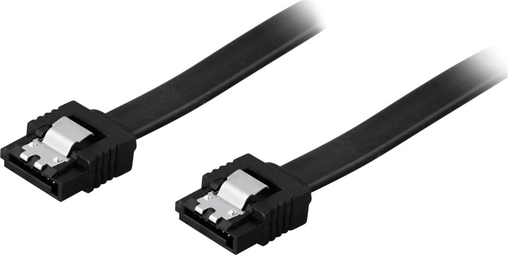 DELTACO SATA cable, SATA 6Gb/s, lock-clip, straight-through, 0.7m, black (SATA-1002) in the group COMPUTERS & PERIPHERALS / Computer cables / Internal / SATA at TP E-commerce Nordic AB (38-16226)