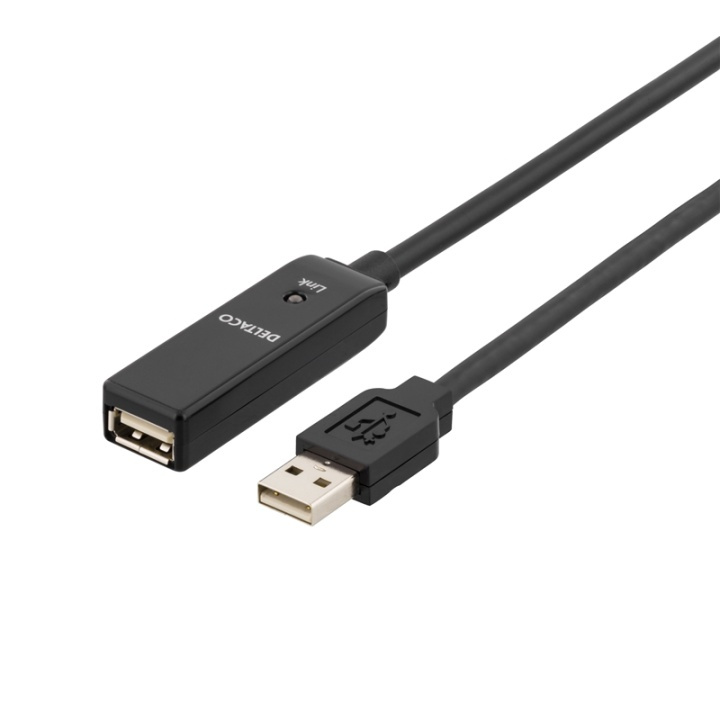 DELTACO PRIME USB förlängningskabel, aktiv, USB 2.0, 10m, svart in the group COMPUTERS & PERIPHERALS / Computer cables / USB / USB-A / Cables at TP E-commerce Nordic AB (38-1629)