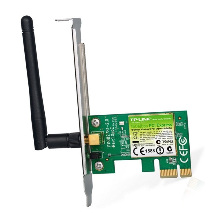 TP-LINK trådlöst nätverkskort, 150Mbps, PCIe, 802.11b/g/n in the group COMPUTERS & PERIPHERALS / Network / Network cards / PCI Express Wireless at TP E-commerce Nordic AB (38-1632)
