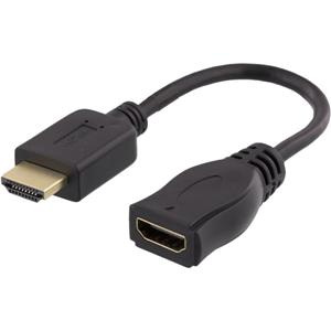 DELTACO HDMI 1.4 förlängningskabel, 10cm, svart (HDMI-104) in the group HOME ELECTRONICS / Cables & Adapters / HDMI / Cables at TP E-commerce Nordic AB (38-16441)