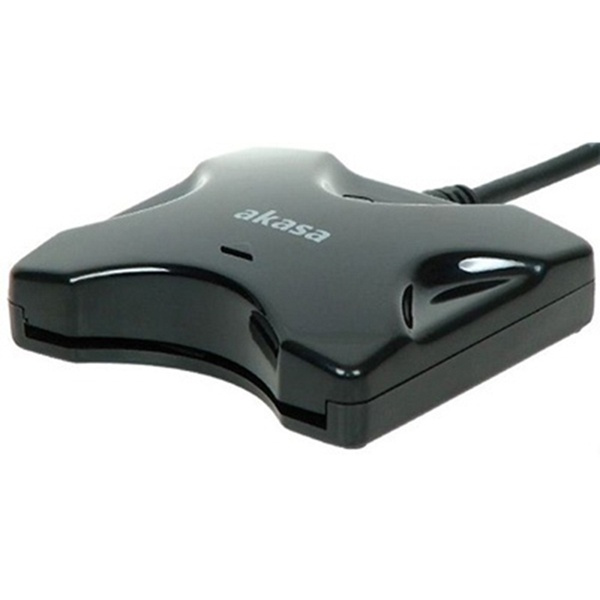 Akasa extern SmartCard-läsare, svart in the group HOME ELECTRONICS / Storage media / Memory card reader at TP E-commerce Nordic AB (38-16534)