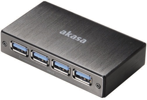 Akasa Connect 4SV, USB 3.0 hubb med fyra portar, borstad aluminum, sv in the group COMPUTERS & PERIPHERALS / Computer accessories / USB-Hubs at TP E-commerce Nordic AB (38-16588)