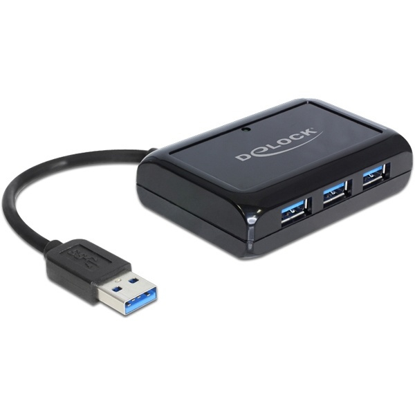 DeLOCK USB 3.0 Hub + Gigabit LAN, 3-port USB 3.0 hubb med Ethernet, sv in the group COMPUTERS & PERIPHERALS / Computer accessories / USB-Hubs at TP E-commerce Nordic AB (38-16598)