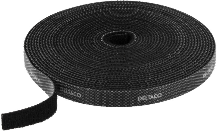 DELTACO Hook and loop fastener cable ties, width 10mm, 5m, black in the group COMPUTERS & PERIPHERALS / Computer accessories / Other at TP E-commerce Nordic AB (38-16642)