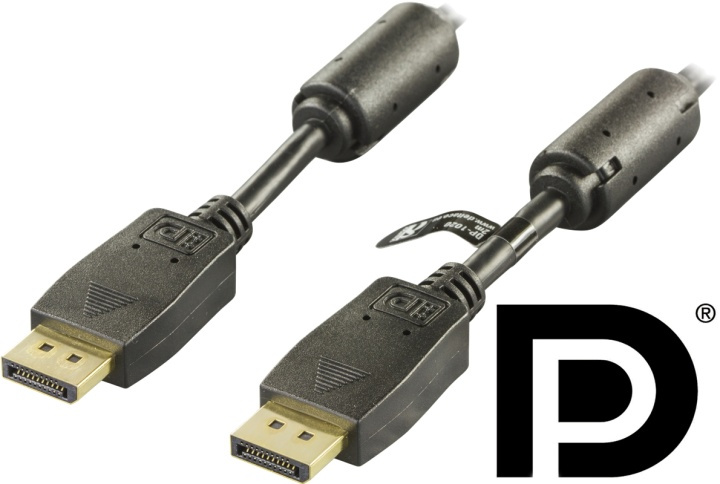 DELTACO PRME DisplayPort cable, Ultra HD @60Hz, 21.6 Gb/s, 1m, black, in the group COMPUTERS & PERIPHERALS / Computer cables / DisplayPort / Cables at TP E-commerce Nordic AB (38-16724)