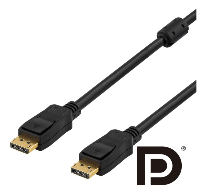 DELTACO PRME DisplayPort cable, Ultra HD @60Hz, 21.6 Gb/s, 3m, black, in the group COMPUTERS & PERIPHERALS / Computer cables / DisplayPort / Cables at TP E-commerce Nordic AB (38-16730)