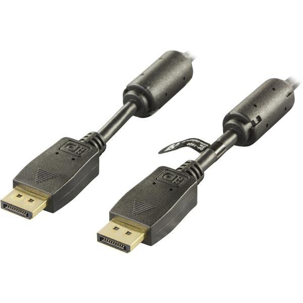 DELTACO DisplayPort cable, Ultra HD @60Hz, 21.6 Gb/s, 5m, black, in the group COMPUTERS & PERIPHERALS / Computer cables / DisplayPort / Cables at TP E-commerce Nordic AB (38-16734)