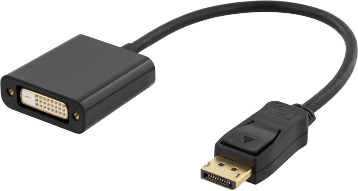 DELTACO DisplayPort to DVI-I Dual Link adapter, black, 0.2m in the group COMPUTERS & PERIPHERALS / Computer cables / DisplayPort / Adapters at TP E-commerce Nordic AB (38-16747)