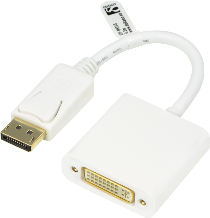 DELTACO DisplayPort to DVI-D singlelink adapter, Full HD @60Hz, 9 Gb/s in the group COMPUTERS & PERIPHERALS / Computer cables / DisplayPort / Adapters at TP E-commerce Nordic AB (38-16749)