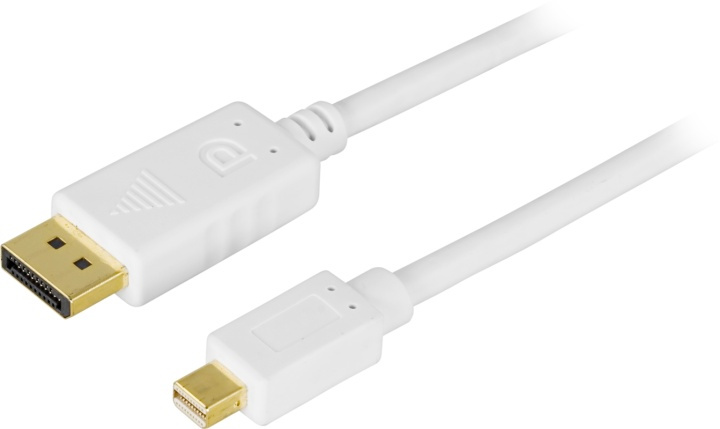 DELTACO DisplayPort to Mini DisplayPort cable, 2m, white in the group COMPUTERS & PERIPHERALS / Computer cables / DisplayPort / Cables at TP E-commerce Nordic AB (38-16777)