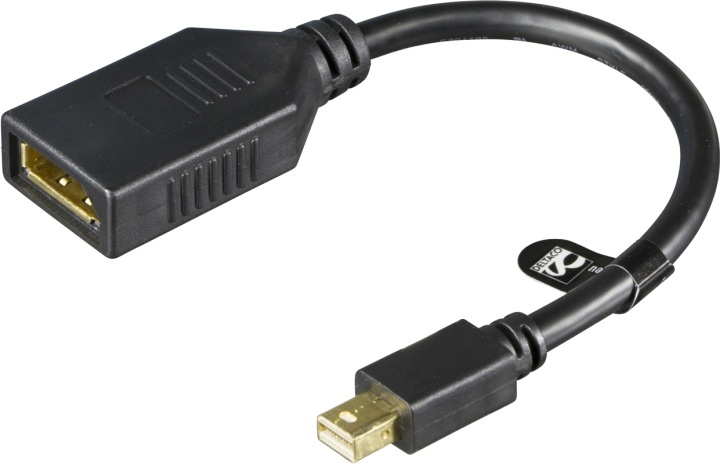 DELTACO Mini DisplayPort to DisplayPort, Ultra HD at 60Hz, 0,2m, in the group COMPUTERS & PERIPHERALS / Computer cables / DisplayPort / Adapters at TP E-commerce Nordic AB (38-16797)