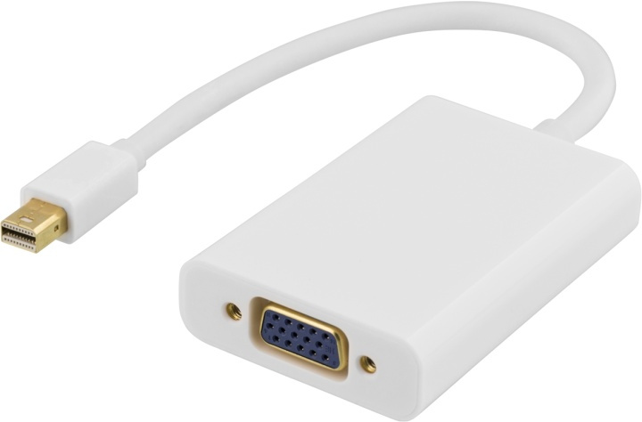 DELTACO mini DisplayPort till VGA-adapter med ljud, 0,25m, vit (DP-VGA14) in the group COMPUTERS & PERIPHERALS / Computer cables / DisplayPort / Adapters at TP E-commerce Nordic AB (38-16854)