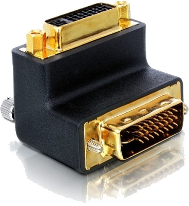 DeLOCK DVI-adapter, Dual Link DVI-D ha-ho, vinklad, guldpl, svart in the group COMPUTERS & PERIPHERALS / Computer cables / DVI / Adapters at TP E-commerce Nordic AB (38-16864)
