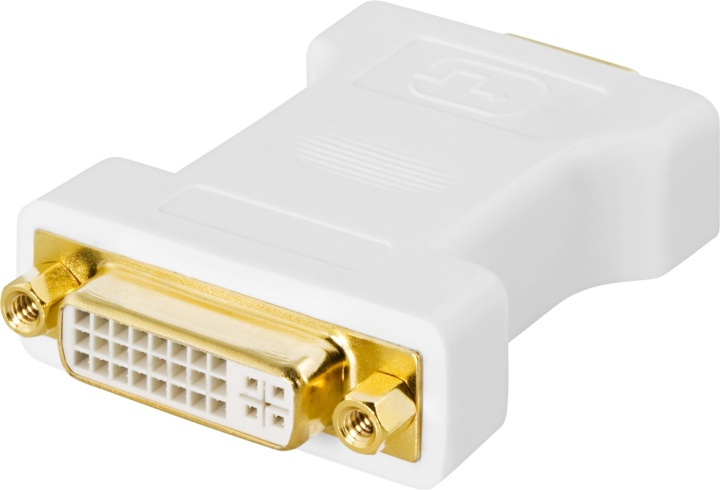 DELTACO DVI adapter analog DVI - analog VGA, ho - ha, vit in the group COMPUTERS & PERIPHERALS / Computer cables / DVI / Adapters at TP E-commerce Nordic AB (38-16869)
