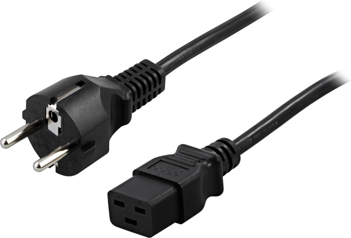 DELTACO apparatkabel, 16A, rak CEE 7/7 - rak IEC C19, 2m in the group COMPUTERS & PERIPHERALS / Computer cables / Device kable at TP E-commerce Nordic AB (38-16938)