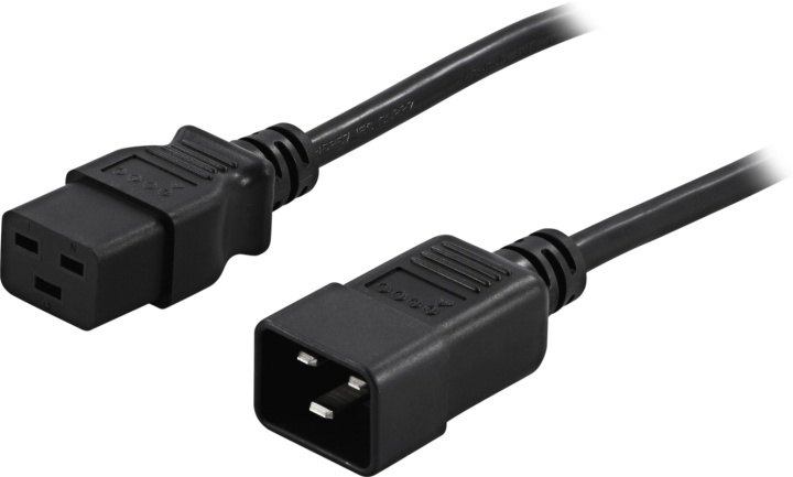 DELTACO appliance cable, earth, IEC320 C19 to C20, 16 A / 250 V, 2m (DEL-112NA) in the group COMPUTERS & PERIPHERALS / Computer cables / Device kable at TP E-commerce Nordic AB (38-16952)