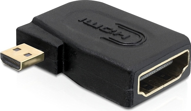DeLOCK HDMI adapter, Micro HDMI ha - HDMI ho, vinklad, svart in the group HOME ELECTRONICS / Cables & Adapters / HDMI / Adapters at TP E-commerce Nordic AB (38-17347)