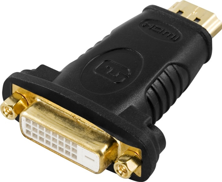 DELTACO HDMI-adapter, 1080p @60Hz, HDMI 19-pin male to DVI-D female, in the group HOME ELECTRONICS / Cables & Adapters / HDMI / Adapters at TP E-commerce Nordic AB (38-17390)