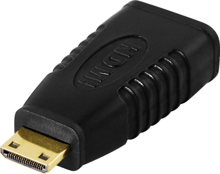 DELTACO HDMI-adapter, mini HDMI ha till HDMI ho, 19-pin, guldpläterad in the group HOME ELECTRONICS / Cables & Adapters / HDMI / Adapters at TP E-commerce Nordic AB (38-17395)