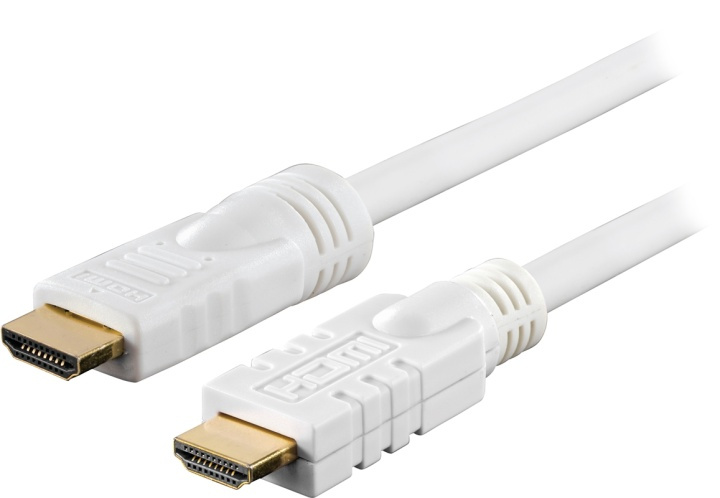 DELTACO active HDMI cable, HDMI High Speed with Ethernet, 10m, white in the group HOME ELECTRONICS / Cables & Adapters / HDMI / Cables at TP E-commerce Nordic AB (38-17417)