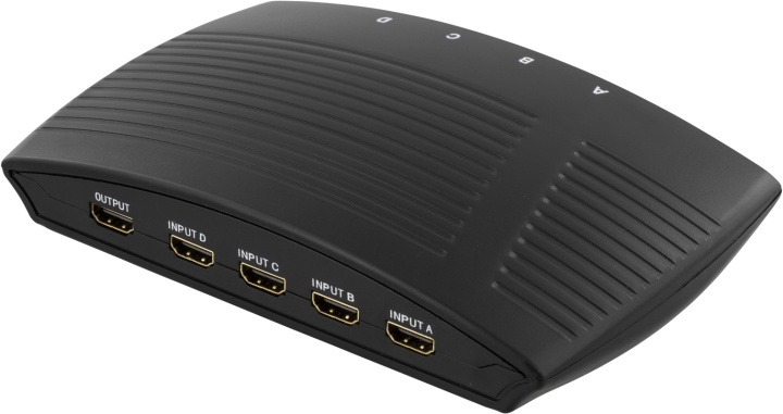 DELTACO manuell HDMI-switch, 4 ingångar till en utgång, 19-pin hona in the group COMPUTERS & PERIPHERALS / Computer cables / Switches at TP E-commerce Nordic AB (38-17501)