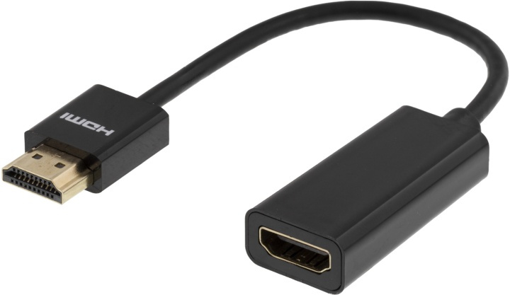 DELTACO tunn HDMI-kabel, 19-pin ha-19-pin ho, 10cm, svart in the group HOME ELECTRONICS / Cables & Adapters / HDMI / Cables at TP E-commerce Nordic AB (38-17511)