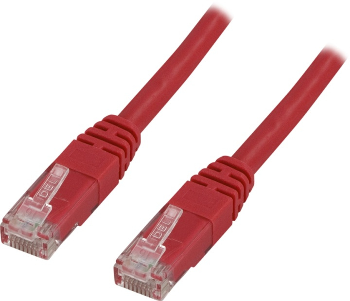 DELTACO U/UTP Cat5e patchkabel 0.5m, röd in the group COMPUTERS & PERIPHERALS / Computer cables / Network cables / Cat5e at TP E-commerce Nordic AB (38-17541)