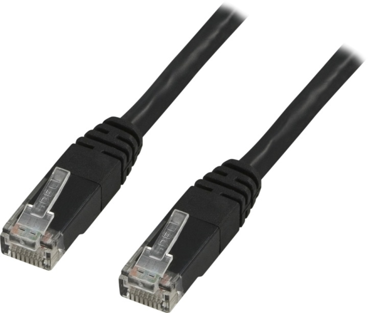 DELTACO U/UTP Cat5e patchkabel 0.5m, svart in the group COMPUTERS & PERIPHERALS / Computer cables / Network cables / Cat5e at TP E-commerce Nordic AB (38-17542)