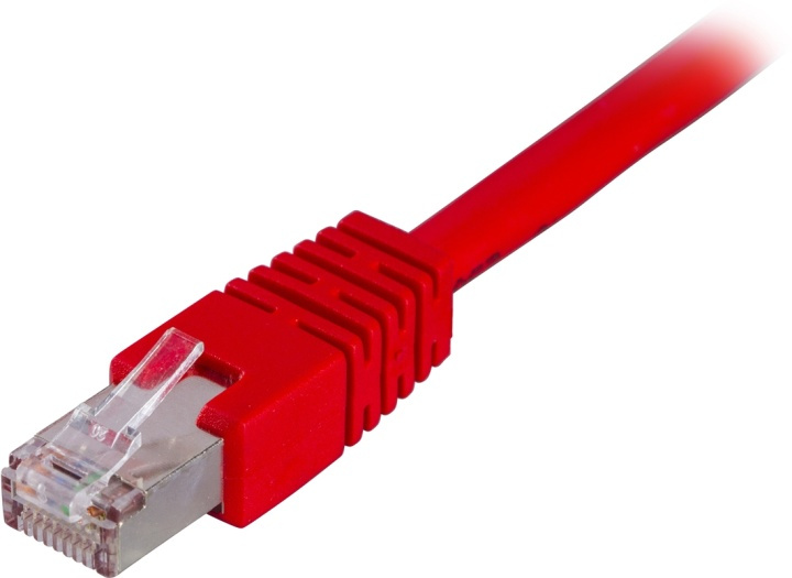 DELTACO F/UTP Cat6 patchkabel 0.3m, röd in the group COMPUTERS & PERIPHERALS / Computer cables / Network cables / Cat6 at TP E-commerce Nordic AB (38-17614)