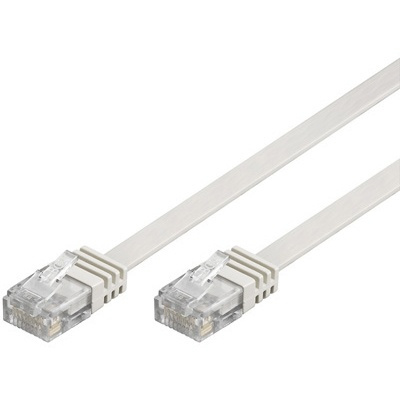 DELTACO U/UTP Cat6 patch cable, flat, 0.5m, 250MHz, white in the group COMPUTERS & PERIPHERALS / Computer cables / Network cables / Cat6 at TP E-commerce Nordic AB (38-17911)