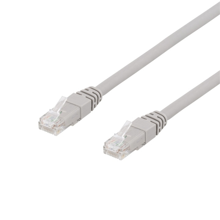 DELTACO U/UTP Cat6a patchkabel, LSZH, 0,5m, grå in the group COMPUTERS & PERIPHERALS / Computer cables / Network cables / Cat6 at TP E-commerce Nordic AB (38-17927)