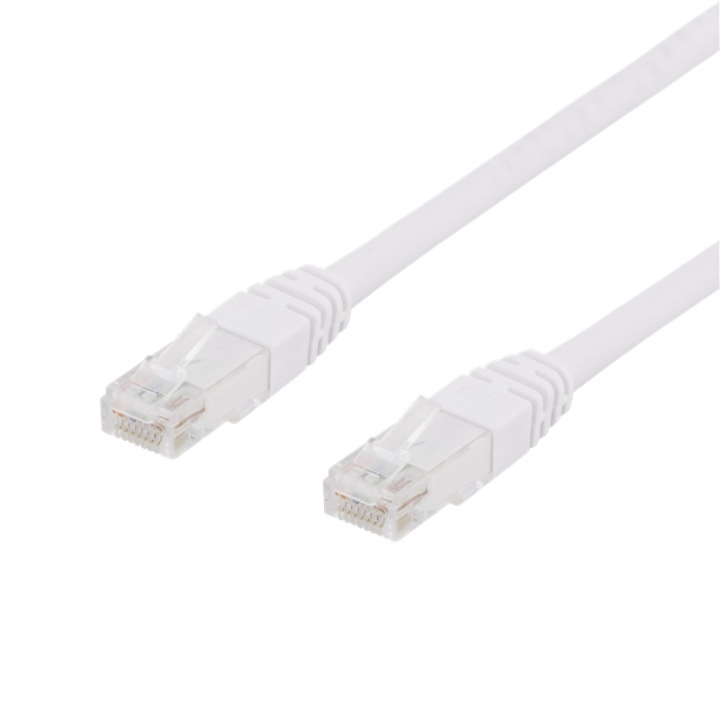 DELTACO UTP Cat6 patchkabel 0.5m, vit in the group COMPUTERS & PERIPHERALS / Computer cables / Network cables / Cat6 at TP E-commerce Nordic AB (38-17944)