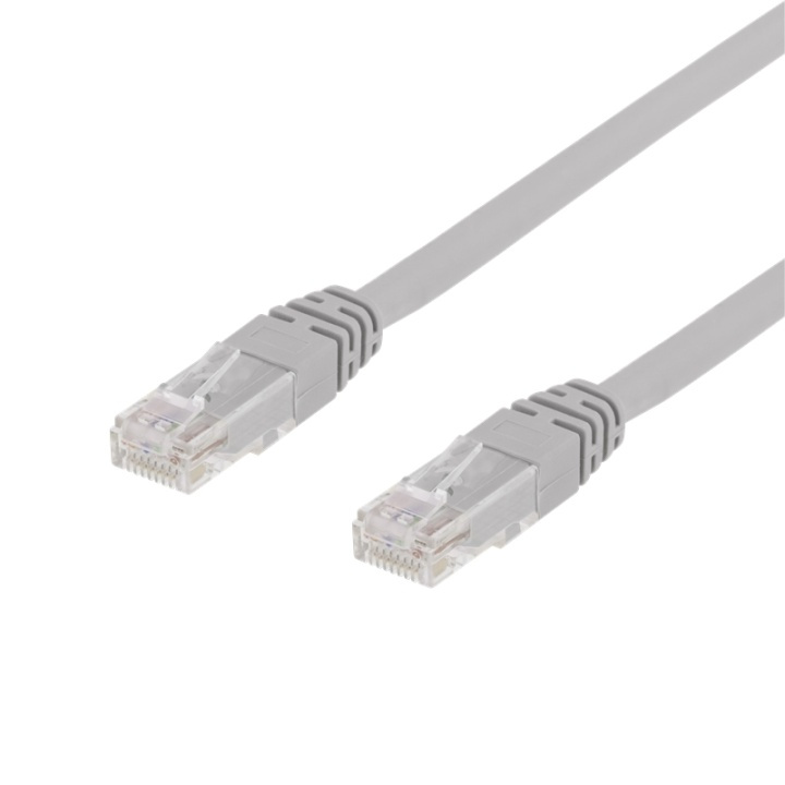 DELTACO UTP Cat6 patchkabel 15m, grå in the group COMPUTERS & PERIPHERALS / Computer cables / Network cables / Cat6 at TP E-commerce Nordic AB (38-17947)
