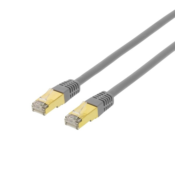 DELTACO S/FTP Cat7 patchkabel 0,3m LSZH (halogenfri), grå in the group COMPUTERS & PERIPHERALS / Computer cables / Network cables / Cat7 at TP E-commerce Nordic AB (38-17972)
